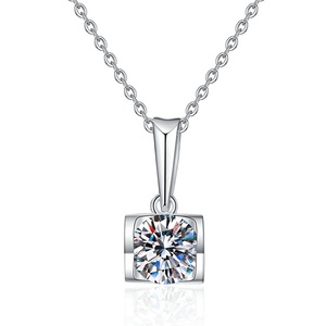 OUGEPHELI Pendentif Moissanite pour Femme, Collier en Argent Sterling S925, <span class=keywords><strong>Baiser</strong></span> d'<span class=keywords><strong>Ange</strong></span>, Couleur D, Chaîne en Forme <span class=keywords><strong>de</strong></span> Cœur, Saint-Valentin - Product Image 6