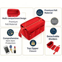 Sac organisateur en feutre, trousse de toilette multi-compartiments avec fermeture éclair pour les voyages et la maison