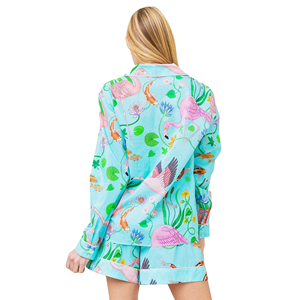 Nhà Sản Xuất Quần Áo Tùy Chỉnh In Đồ Ngủ Của Phụ Nữ Dài Tay Áo In Kỹ Thuật Số Tất Cả Các Hơn In 100% Cotton Satin Đồ Ngủ Phụ Nữ - Product Image 6