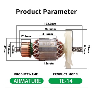 Newbeat High Quality Copper Armature TE-14 for <strong>Electric</strong> <strong>Power</strong> <strong>Tools</strong> <strong>Spare</strong> <strong>Parts</strong> China OEM Motor Rotor