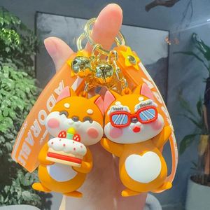 3D Plastic Shiba Inu Eco-Friendly <b>Car</b> <b>Key</b> <b>Ring</b> Pendant Decoration. Soft Cute Cartoon Animal Birthday Party Gift Wholesale - Product Image 4