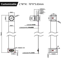 Module de caméra de surveillance de sécurité personnalisé monochrome RVB couleur OV7251 7750 0.3MP VGA 100fps YUV MIPI