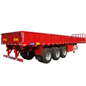 Reboque semi-reboque de parede lateral de 40 toneladas a 60 toneladas, reboque de caminhão de transporte de carga de 3 eixos para venda