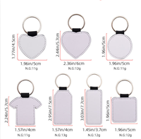 Porte-clés vierges en cuir PU double face pour sublimation, forme clé de voiture, à bords huilés, pour transfert thermique, consommable DIY, Art Moderne