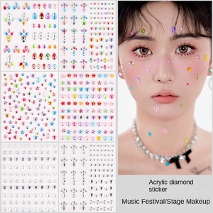 FX-T384 acrylique diamant perle sourcil pâte Festival de musique inspiré <span class=keywords><strong>temporaire</strong></span> transfrontalier <span class=keywords><strong>tatouage</strong></span> autocollants pour le maquillage des yeux - Product Image 2