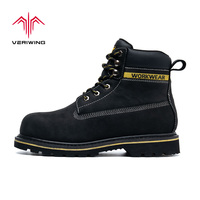 Chaussures de sécurité de haute qualité pour hommes, anti-écrasement et anti-perforation, en cuir, avec embout en acier, pour le travail industriel