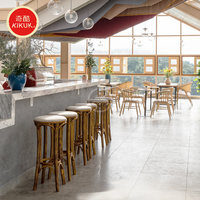 Ensemble de tabourets de bar contemporains de luxe et durables pour hôtel, salon, boîte de nuit, KTV, salle à manger extérieure, structure en métal, revêtement en velours