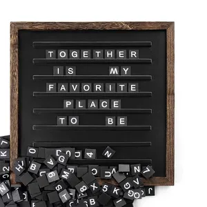 Home Wall Tabletop Display Dekor Wechselbare Scrabble Fliesen Buchstaben Letter Board mit Buchstaben und Zahlen Holz schild