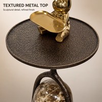 Table d'appoint ronde de luxe en cuivre, table basse combinée, mobile, facile à nettoyer, table décorative pour villa, salon, hôtel