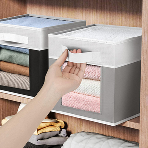 Caja de Almacenamiento de Ropa Plegable de Tela de 3 Piezas con Diseño Abierto y Asa, Venta al Por Mayor - Product Image 4