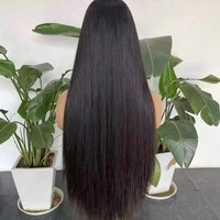 Peluca de cabello humano liso de 40 pulgadas, cabello virgen de Malasia, prearrancado, cabello indio crudo barato, peluca de encaje sin pegamento Hd para mujeres negras