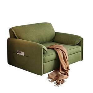 Sofá Cama Plegable para Sala de Estar, Modelo 258, de Doble Uso, con Relleno de Chenilla, Esponja y Látex, para Apartamentos Pequeños, Estudio, Sofá Individual - Product Image 4