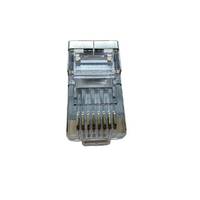 Conector Ethernet RJ45 Cat5E UTP de 8 Pines y 8 Núcleos, Chapado en Oro, con Orificio Redondo, para Internet