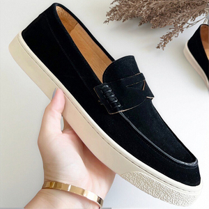 Eleganti Scarpe da Passeggio Italiane di Alta Qualità per Uomo, Mocassini <span class=keywords><strong>in</strong></span> Pelle Scamosciata Resistenti, Taglie Grandi, Casual - Product Image 5