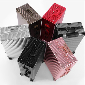 All Aluminum Alloy Trolley Case 22 Inch 26 Inch Metal <b>Suitcase</b> With Lock Durable Spinner <b>Wheels</b> Unisex Business Travel Luggage - Product Image 1