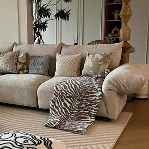 Nouveau canapé 2025, design tendance, style minimaliste italien pour salon, revêtement en tissu rembourré en éponge, couleur crème pétale - Product Image 4