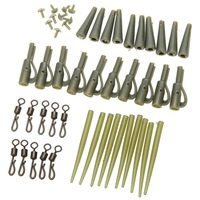 Tube de pêche à la carpe anti-emmêlement de style européen transfrontalier, lot de 50 pièces, pointe souple verte
