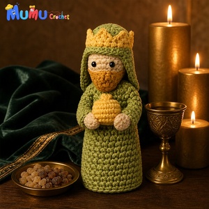Crèche artisanale au crochet Amigurumi Marie Joseph Bébé Jésus Poupée religieuse <span class=keywords><strong>de</strong></span> Noël Décoration d'autel <span class=keywords><strong>de</strong></span> Noël Cadeau - Product Image 4