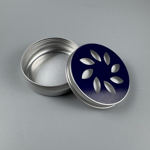 OEM Boîte métallique personnalisée Conteneur de pot d'emballage cosmétique de forme ronde Bocal en aluminium de couleur personnalisée avec couvercle à vis évidé - Product Image 4