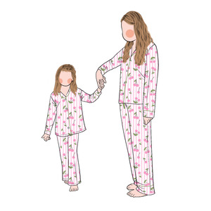 Venta al por mayor de moda de China patrón de frutas de moda pijama <span class=keywords><strong>conjunto</strong></span> de bebés <span class=keywords><strong>y</strong></span> mamá estilo casual - Product Image 1
