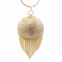 2022 nouveaux produits chauds ronds dames argent sac à main gland cristal soirée femmes strass pochettes