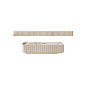 Soporte de TV de madera maciza de lujo italiano y mesa de centro diseño Simple moderno acabado de pizarra varios tamaños para el Panel de la sala de estar del hogar - Product Image 5