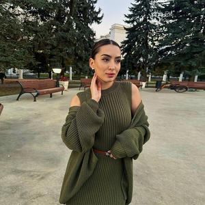 <span class=keywords><strong>H</strong></span>-02213 Nuevo Conjunto de <span class=keywords><strong>Cárdigan</strong></span> de Punto Estilo Casual para Otoño-Invierno, Cuello Redondo, Corte Ajustado, Estilo Relajado - Product Image 5