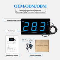 Thermomètre numérique pour sauna avec sonde étanche de 5 m, affichage LED et alarme pour la détection et la surveillance de la température industrielle et de la piscine
