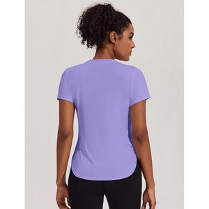 Womens Short Sleeve Workout <b>Top</b> Crew Neck <b>Asymmetric</b> <b>Hem</b> Lightweight Breathable Quick Dry Yoga Shirt Plus Size - Product Image 5