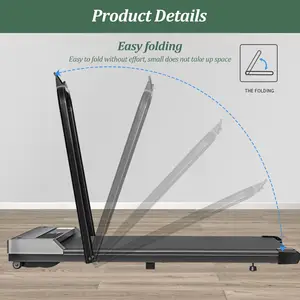 Gemotoriseerd Huis Staal Materiaal Opvouwbare Loopband Onder Bureau Gebogen Looppad Met Hartslag En Hardloopfuncties