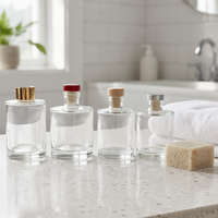 Flacon diffuseur en verre cylindrique transparent de luxe 130ml 150ml 180ml 200ml, conteneur vide pour parfum, aromathérapie, flacon de parfum