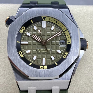 Reloj Mecánico de Lujo de la Mejor Calidad, Resistente al Agua, 42 mm, Fábrica ZF, Movimiento 4308, Esfera Verde Luminosa 15720, Reloj Super Diver - Product Image 1