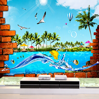 Papier peint mural 3D stéréoscopique effet vue sur mer, 320x250cm, imperméable, grande fresque pour décoration intérieure, mur derrière canapé ou télévision