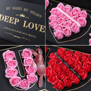 Vente en gros de savon en forme de <span class=keywords><strong>rose</strong></span> « I love you », bouquet de roses, boîte cadeau pour anniversaire, Saint-Valentin, mariage, fleurs décoratives, lapin artificiel - Product Image 5