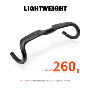 TOSEEK 公路自行车车把 碳纤维超轻自行车车把 31.1-32.5mm 夹口直径 适用于公路自行车和巡洋车 - Product Image 1