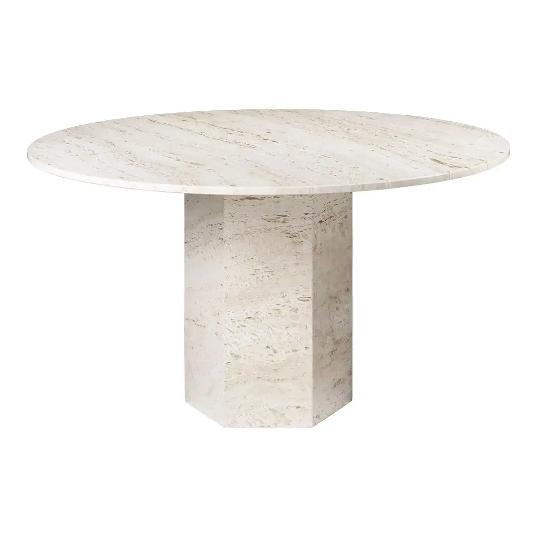 Moderne Luxus-Esstische aus Naturstein, moderner runder Esstisch aus Travertin marmor