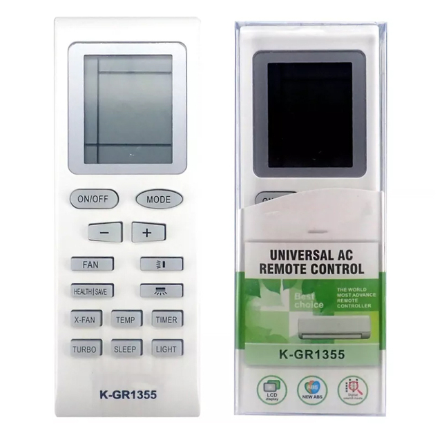 HUAYU K-GR1355 Fixed Code Replacement Remote Control for GREE Universal Air Conditioner 2 AAA Battery CE/FCC Certified ABS