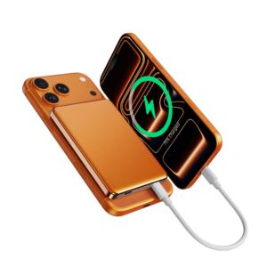พาวเวอร์แบงค์แม่เหล็กไร้สายขนาดบางพิเศษ 5000mAh ดีไซน์โค้ง 8.2 มม. พร้อมการชาร์จ 15W และที่ชาร์จนาฬิกา 2W - Product Image 4