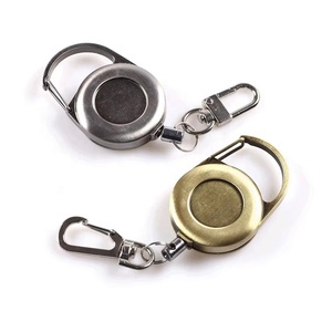 Porte-badge rétractable en métal de style antique avec mousqueton, clip <span class=keywords><strong>yoyo</strong></span> et porte-clés - Product Image 2