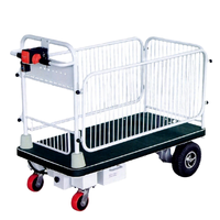 Chariot électrique HG-105 à entraînement central, chariot de manutention électrique avec étagère, chariot à plateforme à batterie