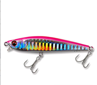 Leurre Artificiel Dur Coulant Minnow Trembling Sinker à Longue Portée avec Bille d'Acier pour l'Aguet et le Bar en Eau Douce et Salée