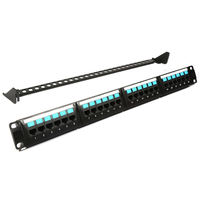 Penjualan Pabrik 16 24 50 Port Cat5e Cat6a Cat7 Cat6 UTP Panel Patch Rak Stp 24 Port Panel Patch