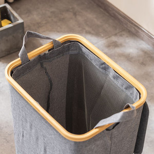 Tre quần áo bẩn giỏ giặt Hamper vải lưu trữ giỏ với nắp - Product Image 3