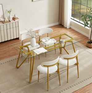 Muebles Nórdicos Antiguos para el Hogar, Juegos de Comedor de Lujo con Precio Competitivo y Cubierta de Vidrio - Product Image 2