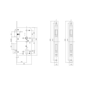 7255 Mm Khoảng Cách Thép Không Gỉ Lỗ Mộng Khóa Cơ Thể Khóa Cửa Trong Cao Tiêu Chuẩn An Ninh - Product Image 2