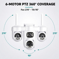 Caméra PTZ sans fil avec alarme sonore et lumineuse, 1080P, suivi automatique des personnes par IA, vision nocturne couleur pour villa, allée et portail