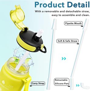 Bouteille en plastique PC sans BPA avec couvercle à bouton-poussoir, bouteille de sport en plastique de qualité alimentaire 32OZ, bouteille isotherme personnalisable Tristan - Product Image 4