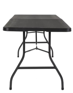 Tables pliantes rectangulaires <span class=keywords><strong>en</strong></span> plastique HDPE robustes de 240 cm (8 pieds) noires, pliables au centre, pour ordinateur <span class=keywords><strong>portable</strong></span> et événements, vente <span class=keywords><strong>en</strong></span> gros - Product Image 2