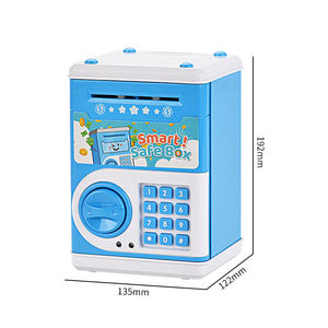 Caisse enregistreuse ATM pour tout-petits, machine à monnaie, boîte à économies électronique avec mot de passe, musique et lumière, cadeau pour enfants, rose et bleu - Product Image 4
