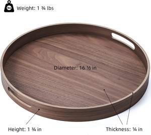 <span class=keywords><strong>Plateau</strong></span> rond avec poignée <span class=keywords><strong>Plateau</strong></span> de <span class=keywords><strong>coussin</strong></span> de siège Largeround <span class=keywords><strong>Plateau</strong></span> de service en bois Convient <span class=keywords><strong>pour</strong></span> <span class=keywords><strong>manger</strong></span> de la nourriture petit déjeuner décoration de thé de l'après-midi - Product Image 6